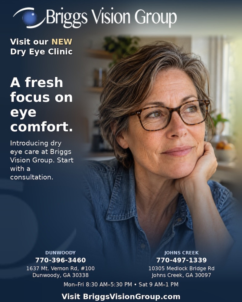 eye comfort, dry eye care, consultation, NEW Dry Eye Clinic, Briggs Vision Group, Dunwoody, Johns Creek